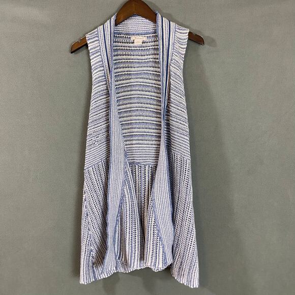 ARIAT Sarah Sweater Vest White & Blue Women's Size Small Ombré knit Duster - Picture 8 of 9